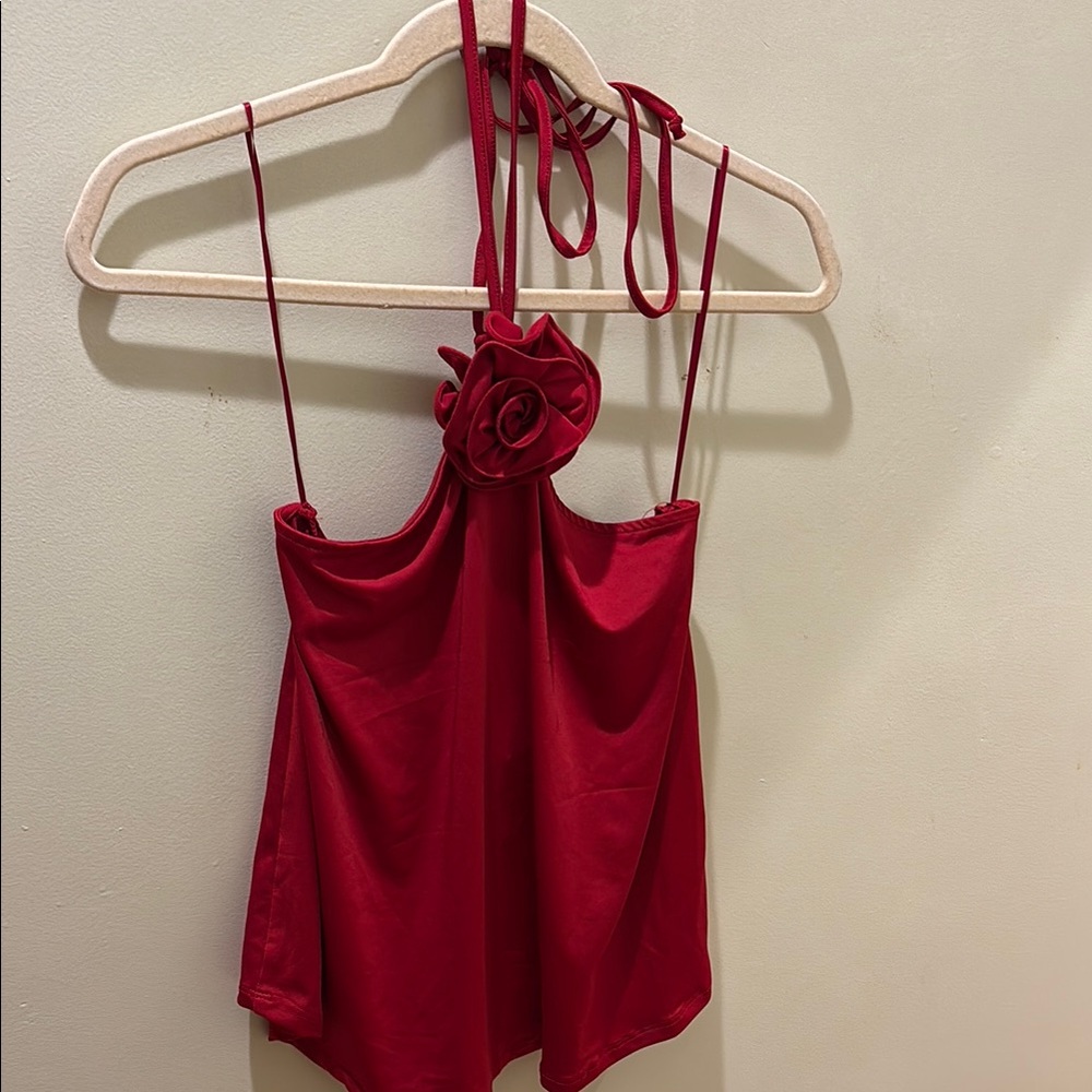 Red Halter with rose
